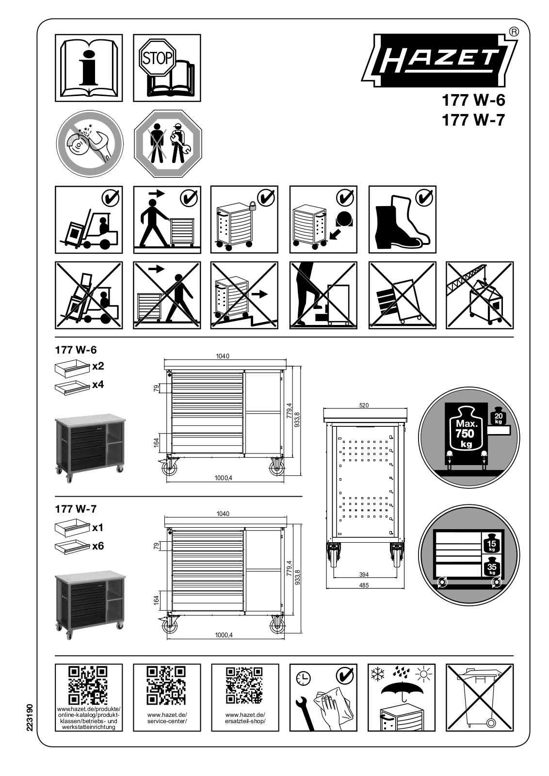 Hazet 177 W-6, 177 W-7 Service Manual