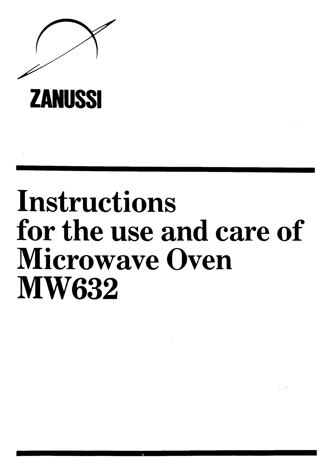 Zanussi MW632 User Manual