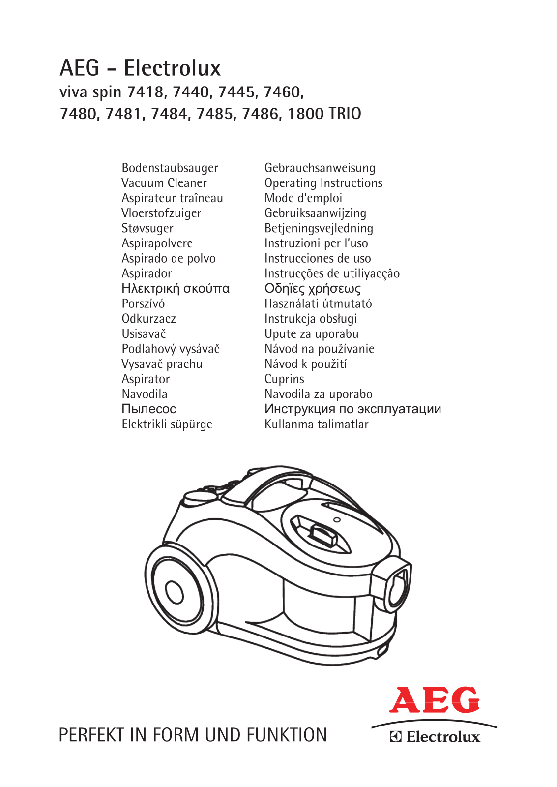 Aeg 7418, 7440, 7445, 7460, 7480 Operating Manual