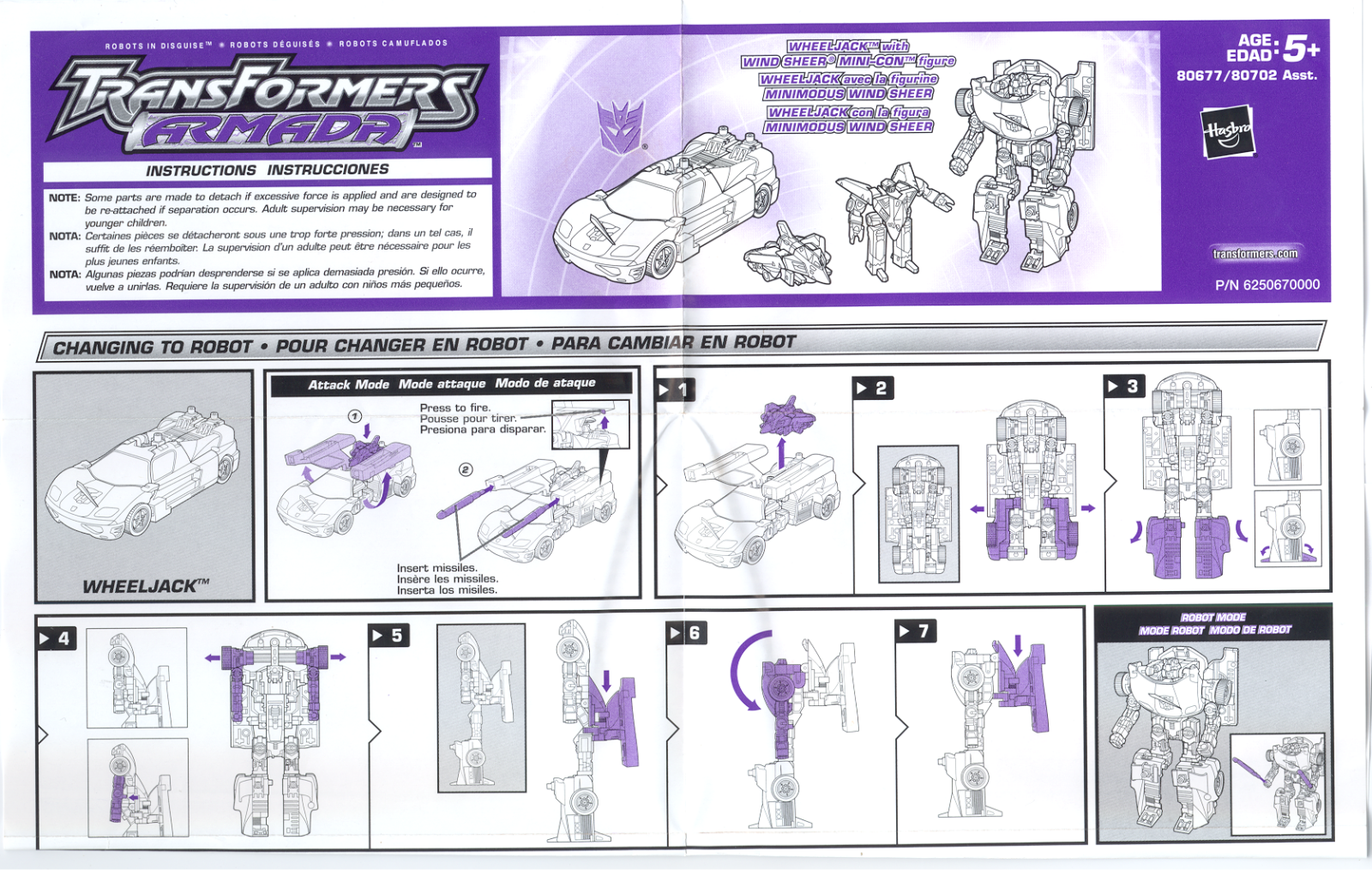 Hasbro TRANSFORMERS ARMADA WHEEL JACK WITH WIND SHEER User Manual