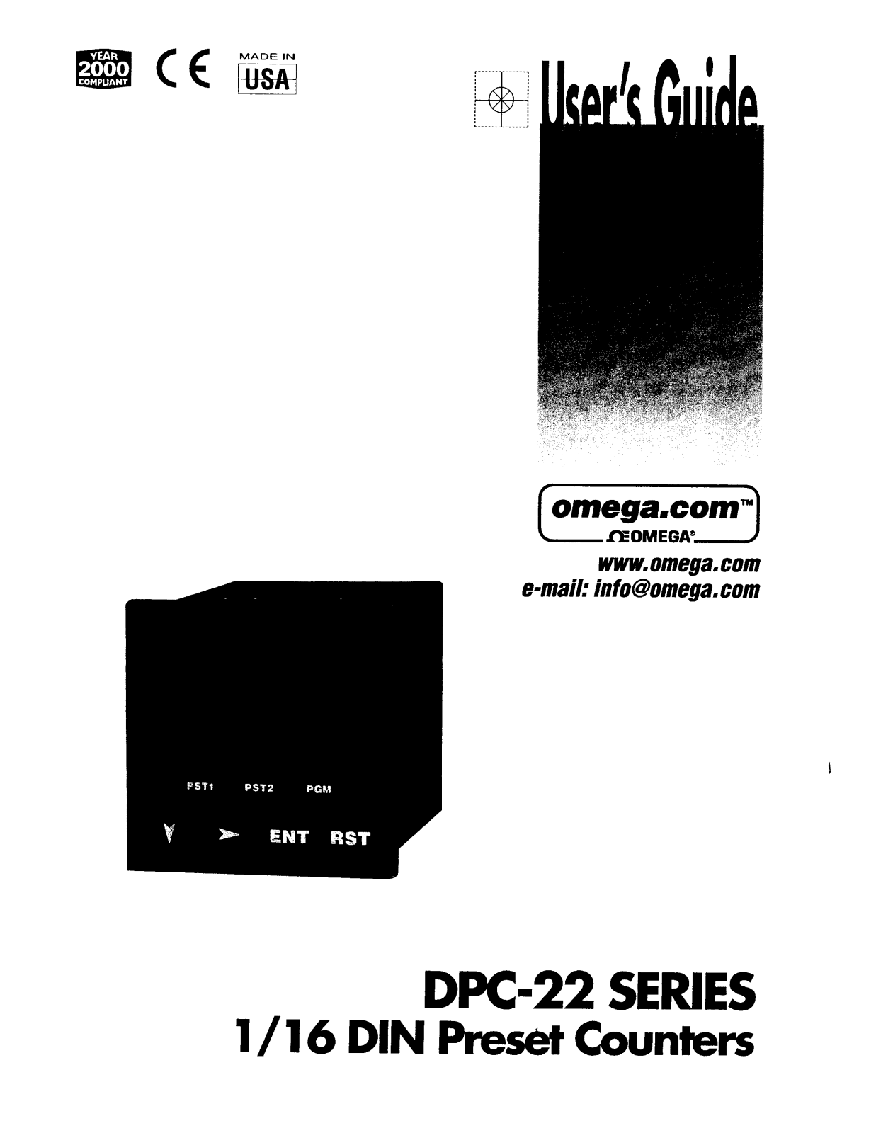 Omega Products DPC-22 Installation  Manual