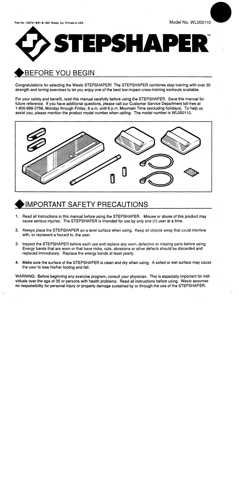 Weslo WL000110 Owner's Manual