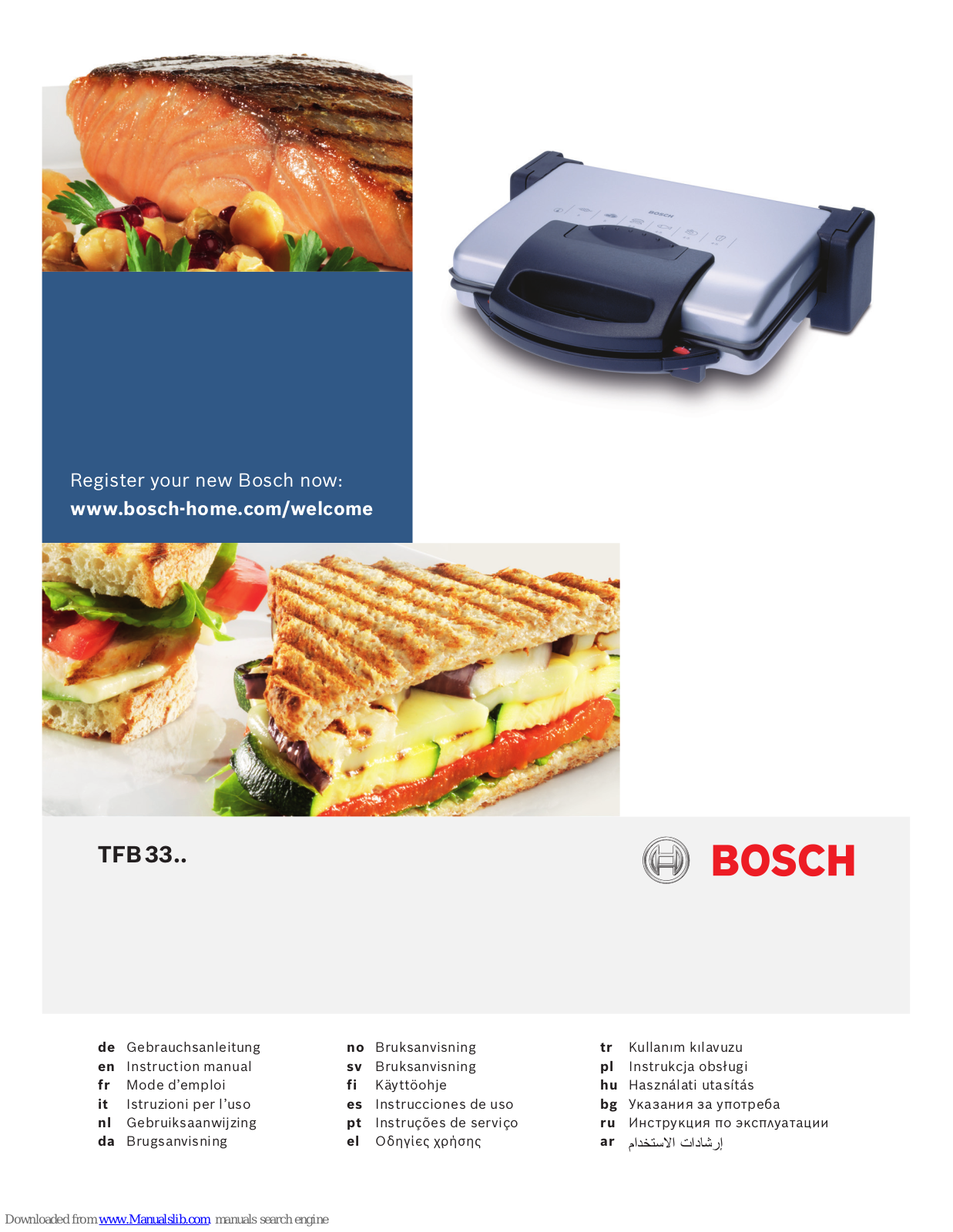 Bosch TFB33 Instruction Manual