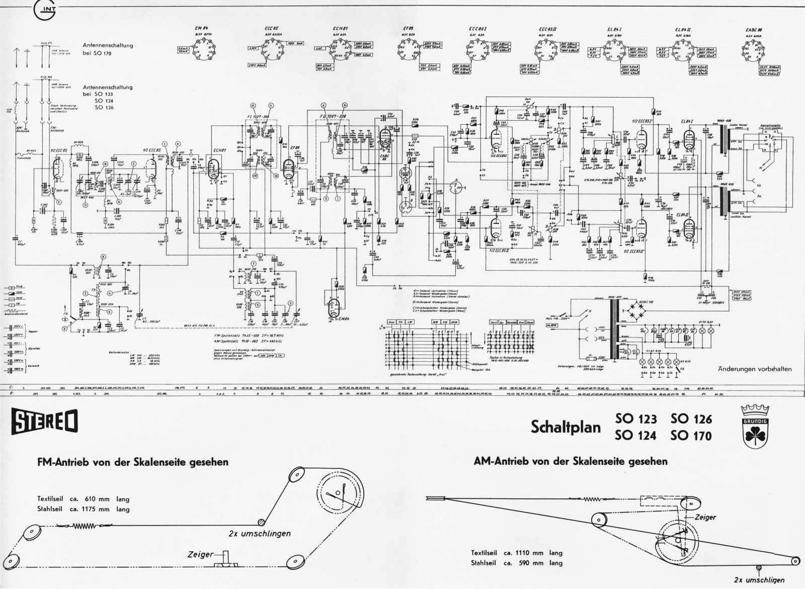 Grundig SO-126, SO-124, SO-123, SO-170 Schematic