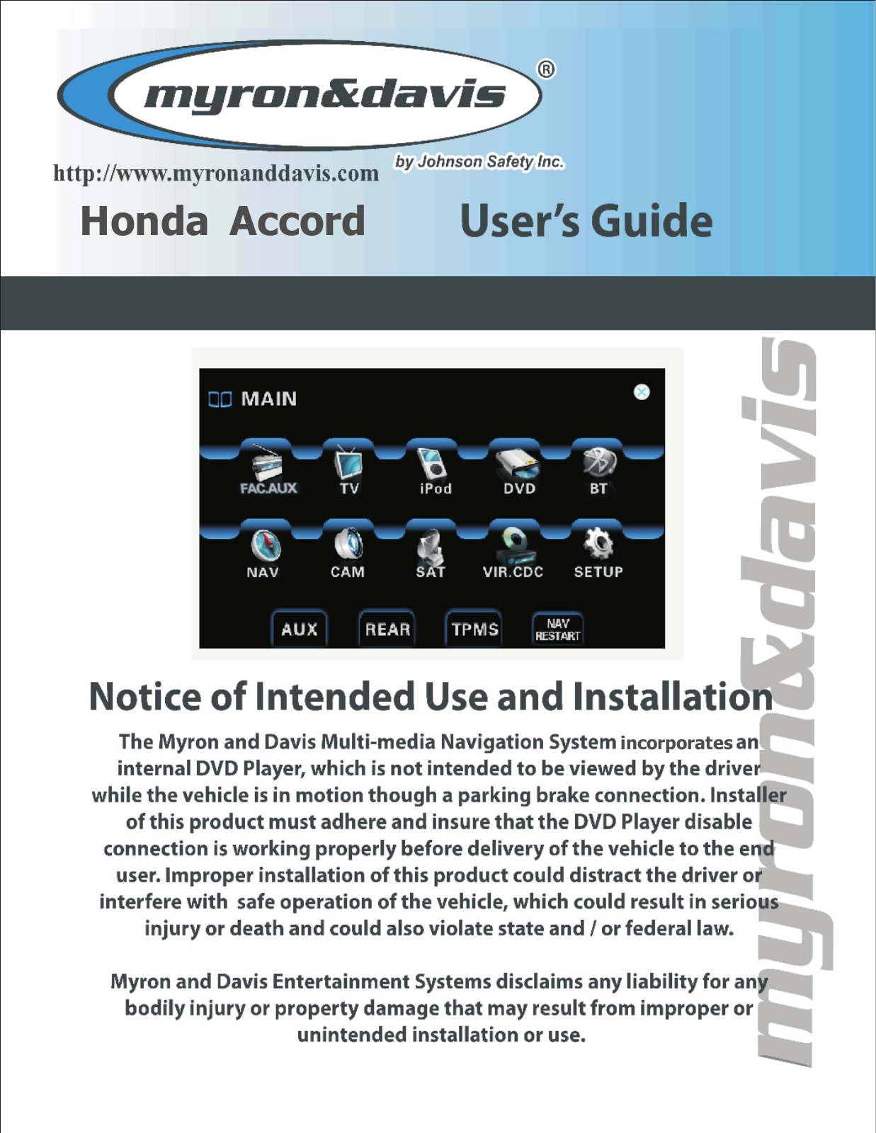 Myron&Davis NV8ACC1 User Manual