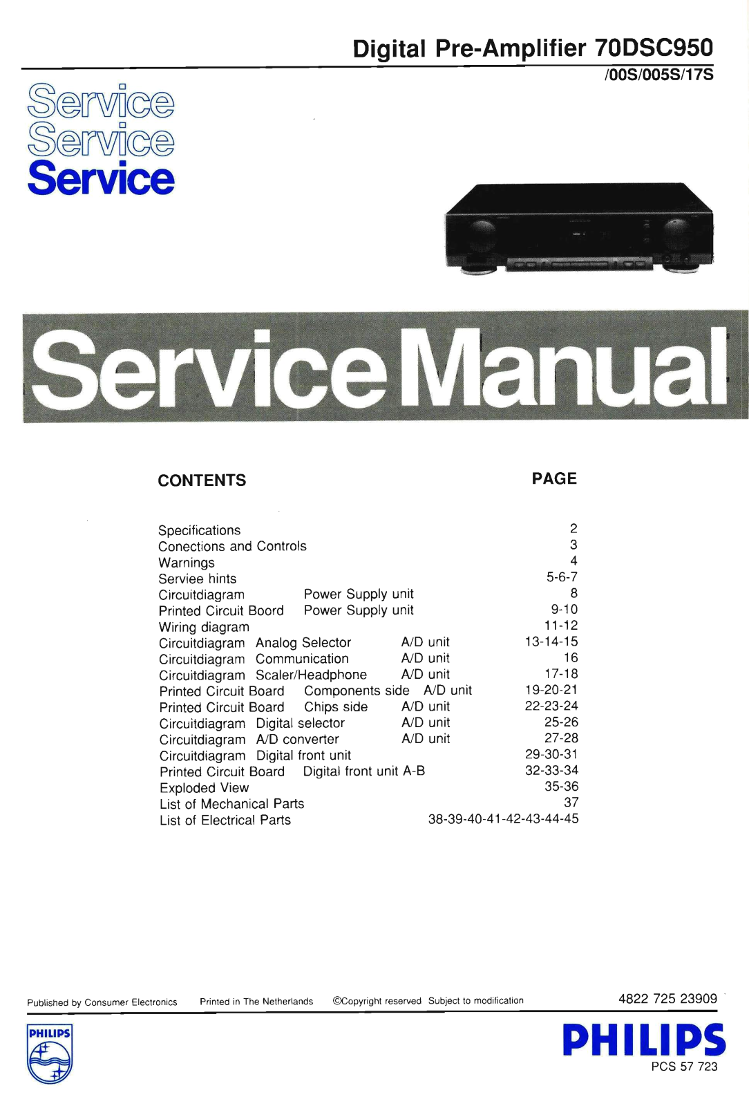 Philips 70-DSC-950 Service Manual