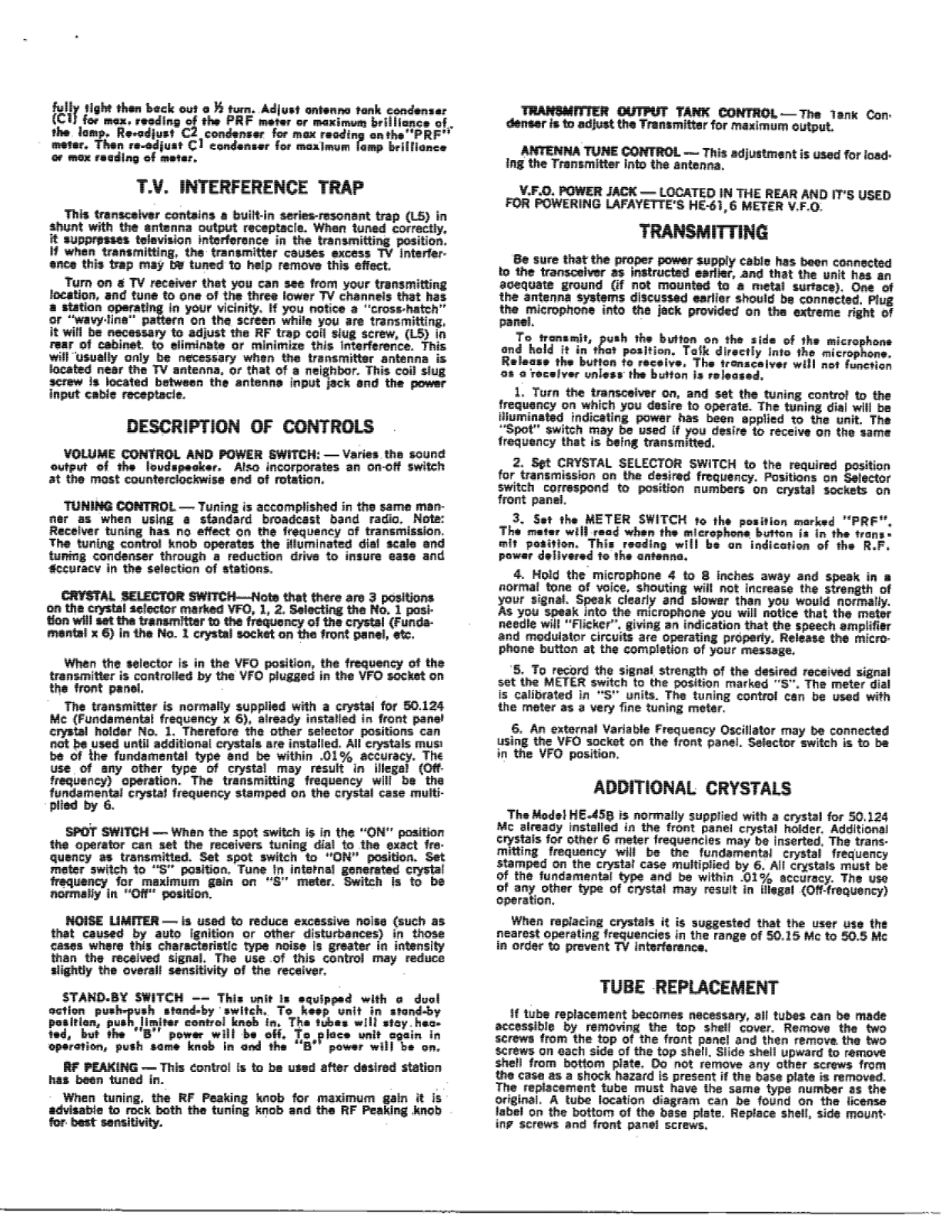 Lafayette HE-45b User Manual (PAGE 3)