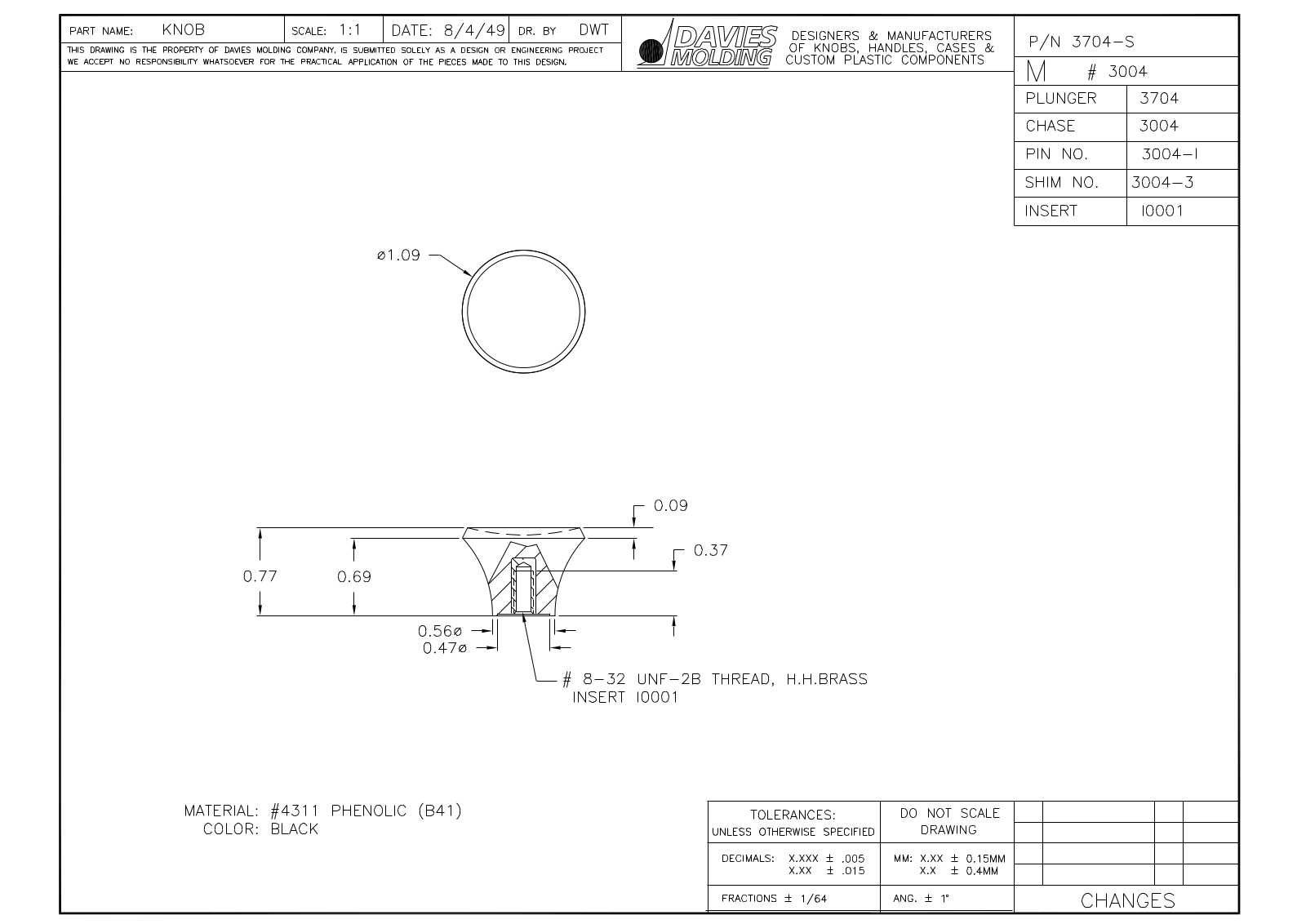 Davies Molding 3704-S Reference Drawing