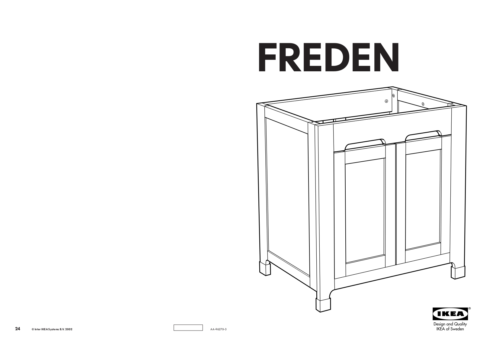 IKEA FREDEN WASH-STAND 32X32 Assembly Instruction