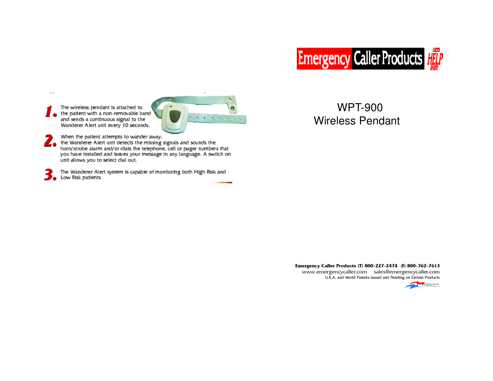 United Security Products WPT-900 Specsheet