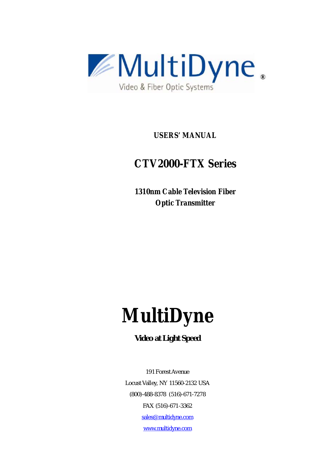 MultiDyne DV-1394 User Manual