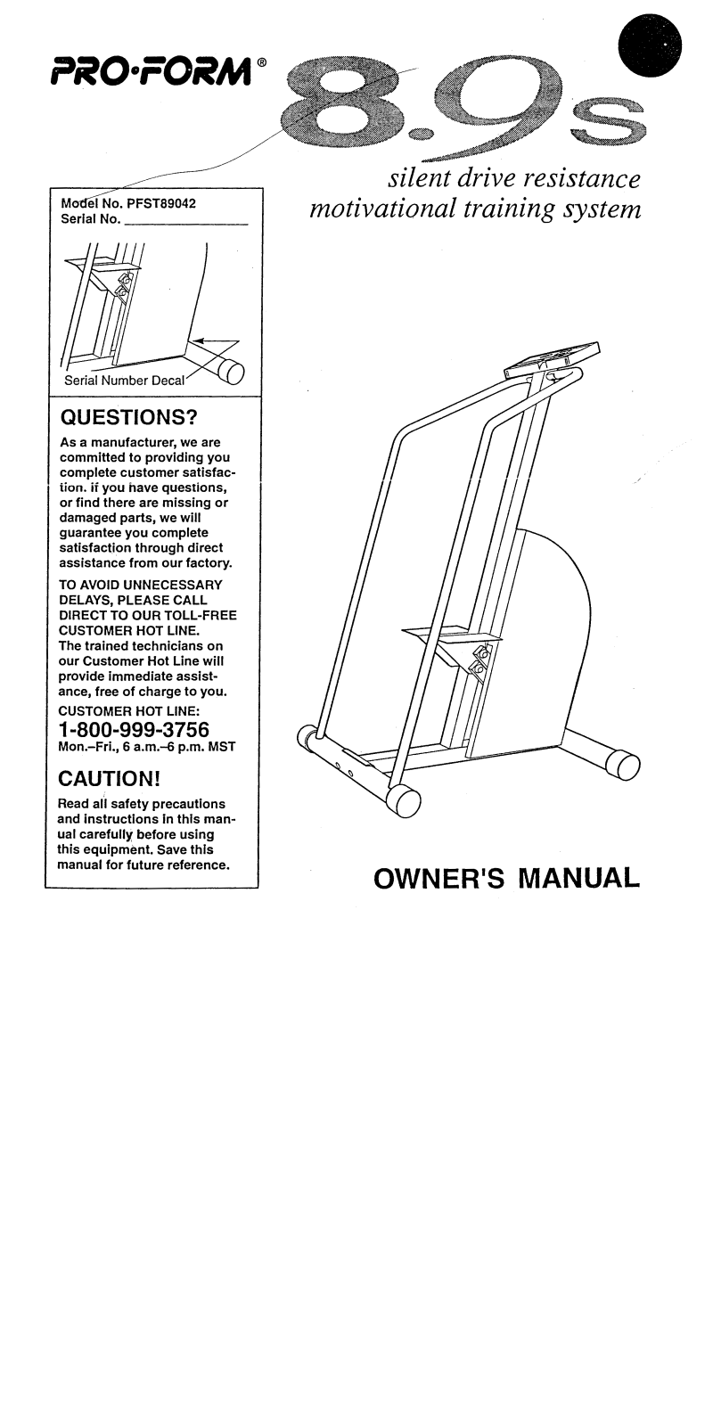 ProForm PFST89042 User Manual