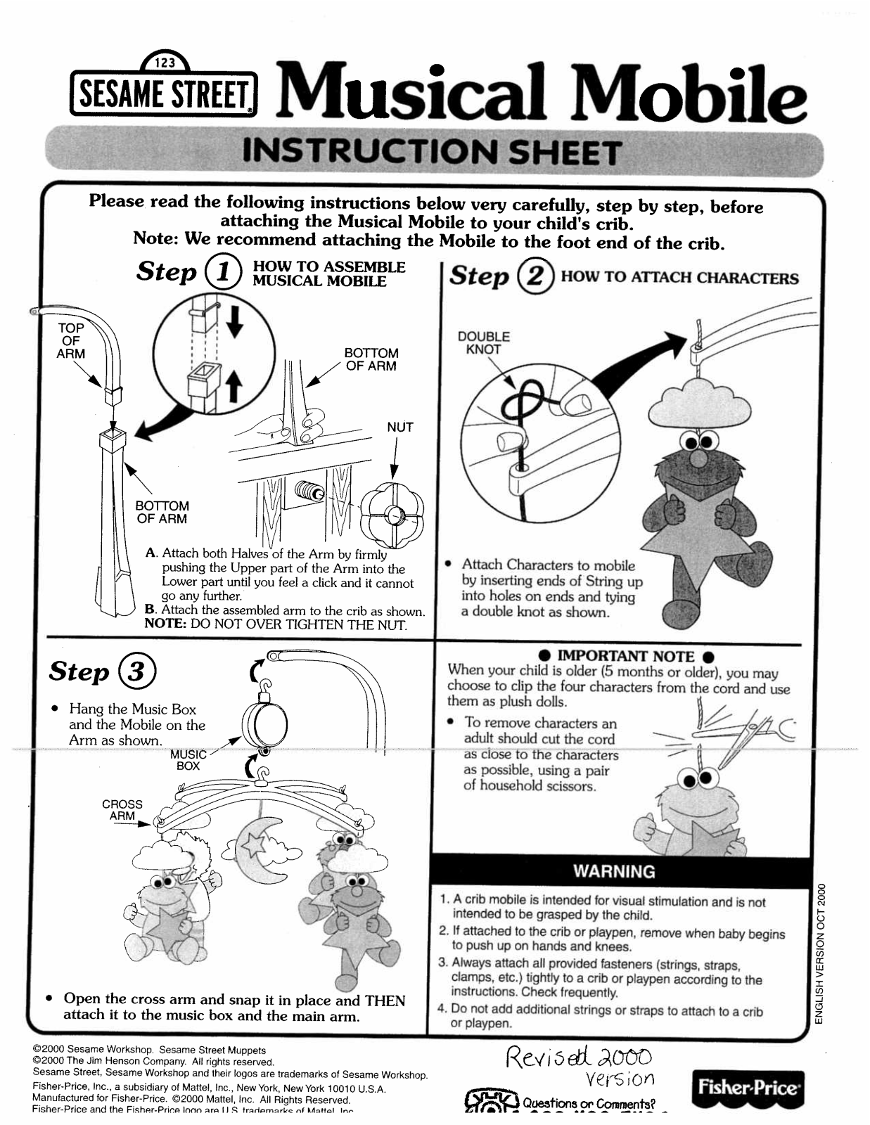 Fisher-Price 36174 Instruction Sheet