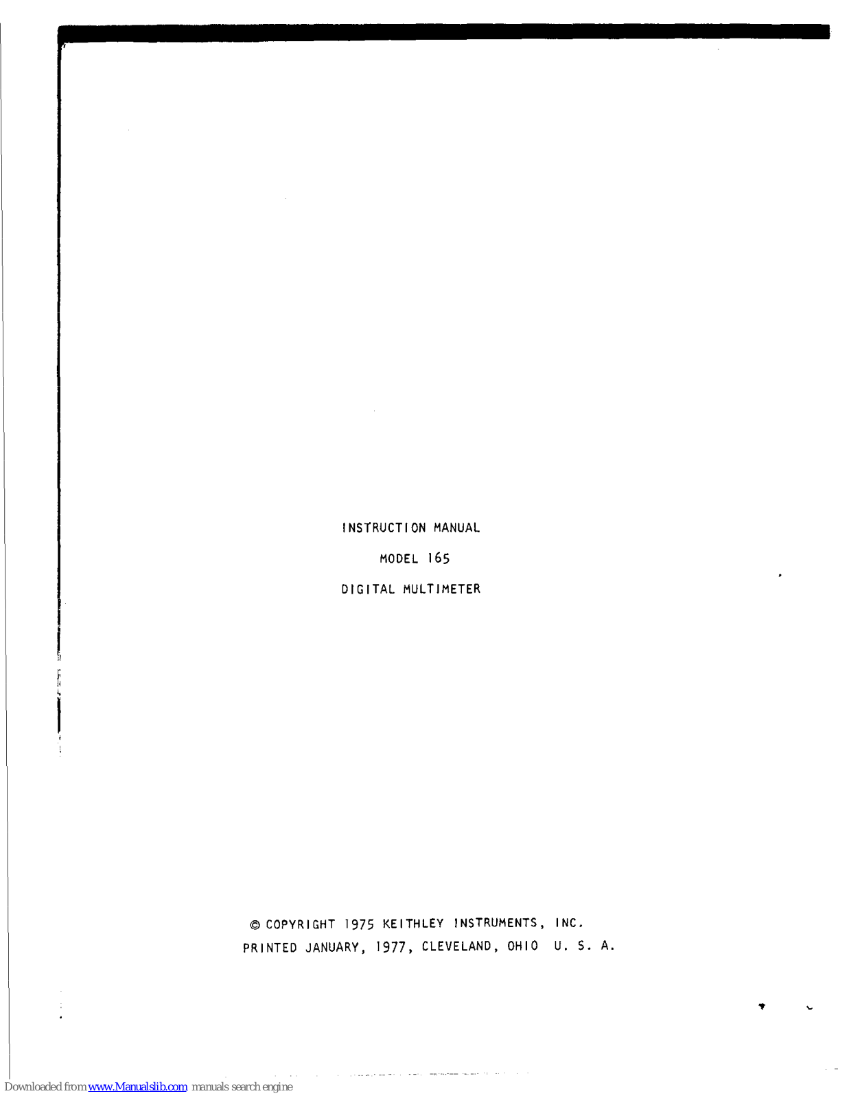 Keithley 165 Instruction Manual - ManualMachine.com
