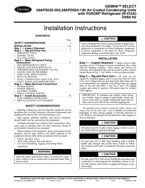 carrier-38apd025-100-38aps025-050-user-manual