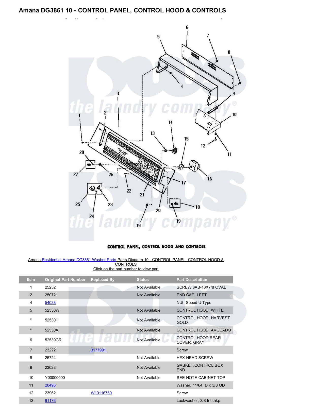 Amana DG3861 Parts Diagram