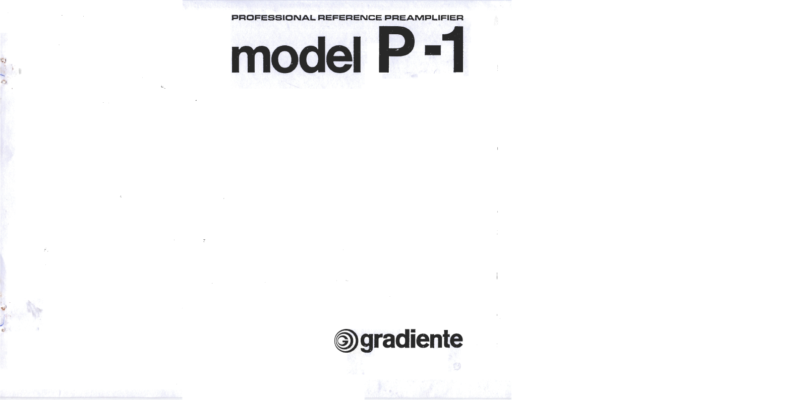 Gradiente P-1 User Manual