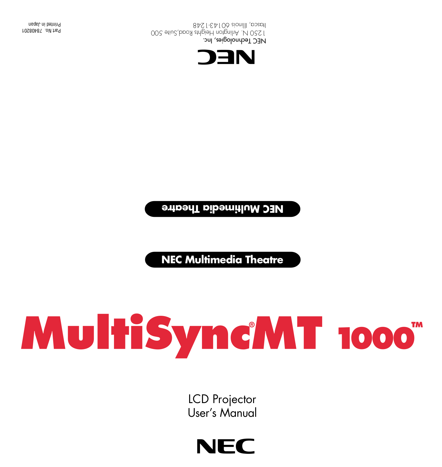 NEC MT1000 User Manual