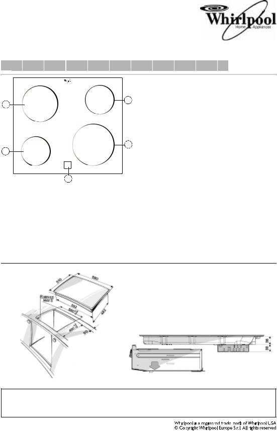 Whirlpool AKT 152 PRODUCT DESCRIPTION SHEET