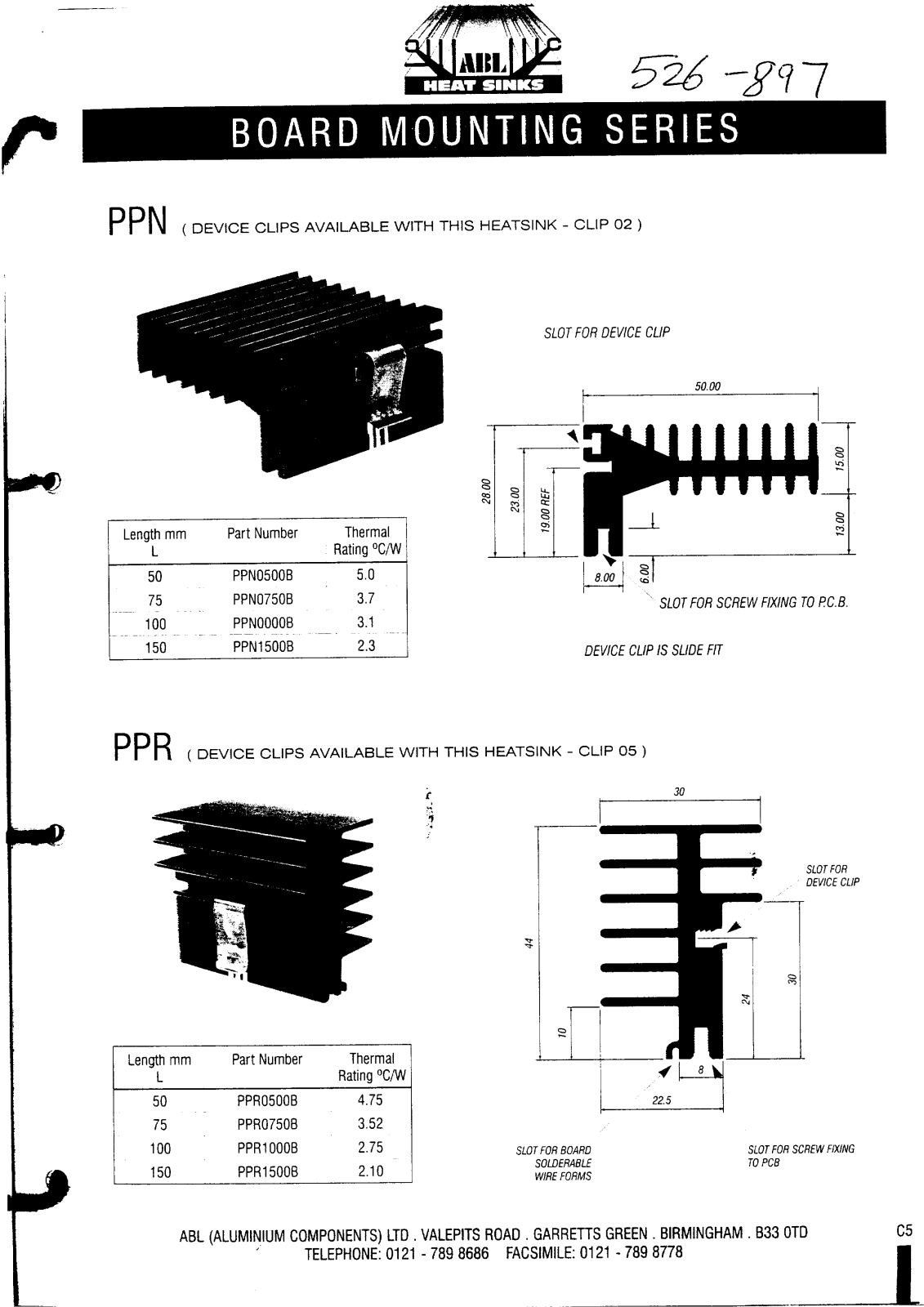 ABL HEAT SINKS PPR, PPN Service Manual