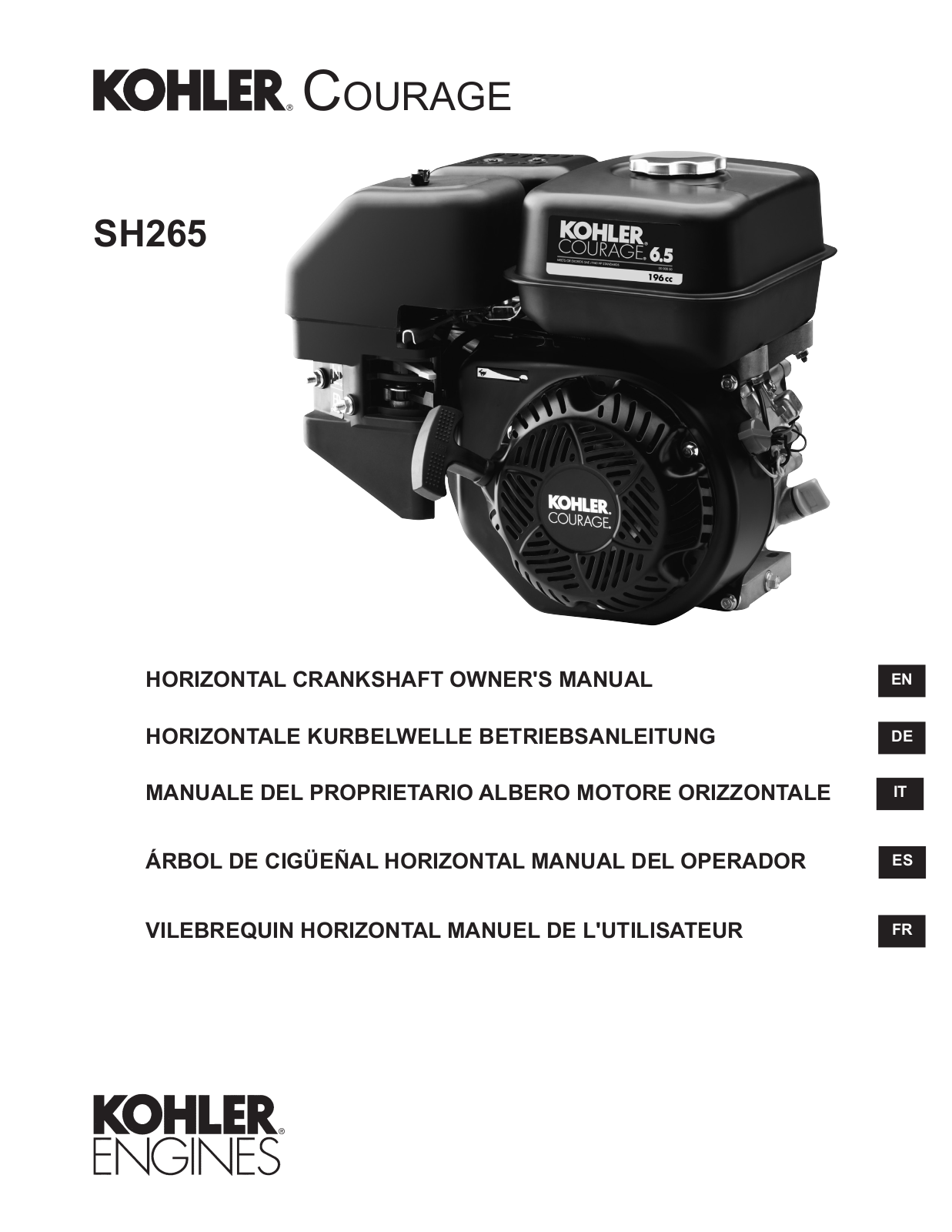 Kohler SH265 Owners Manual