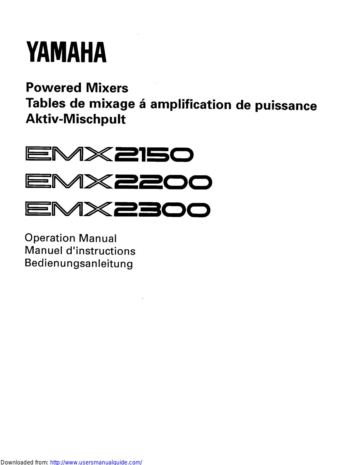 Yamaha Audio EMX2150, EMX2200, EMX2300 User Manual