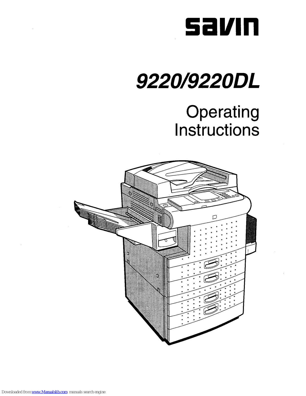 Savin Copier 9220/9220DL,9220,9220DL Operating Instructions Manual