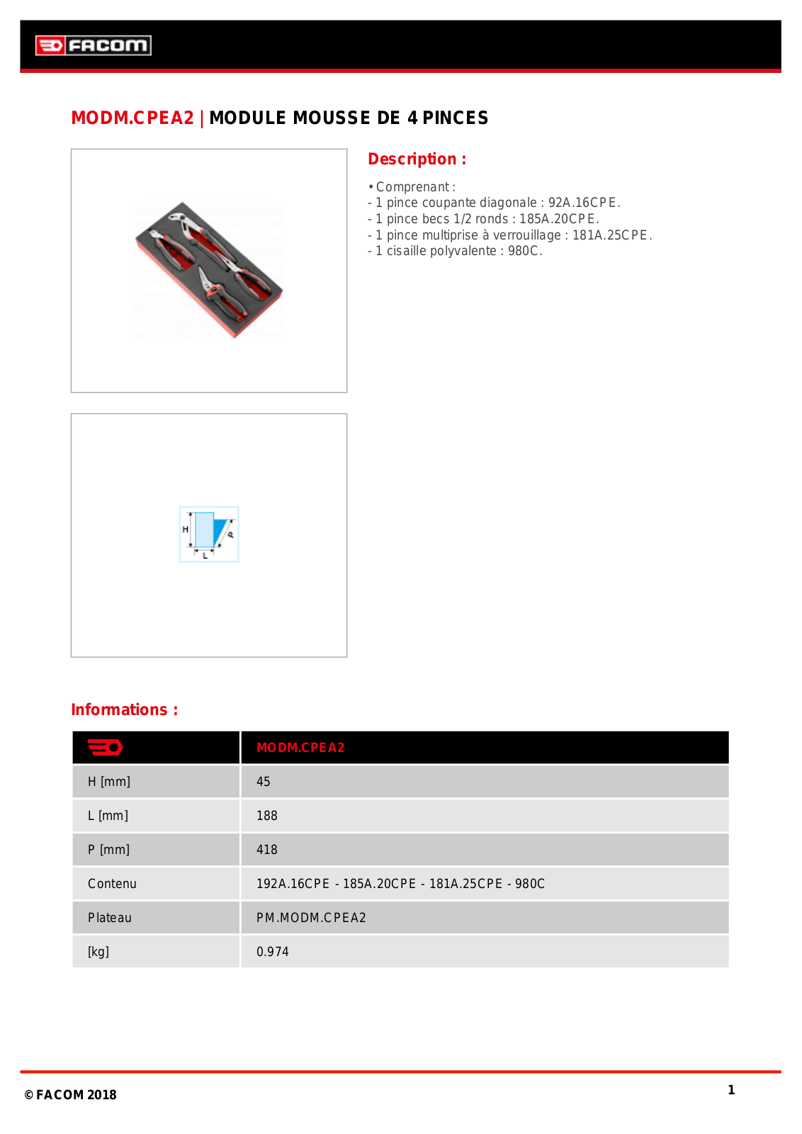 Facom MODM.CPEA2PB Specification - ManualMachine.com
