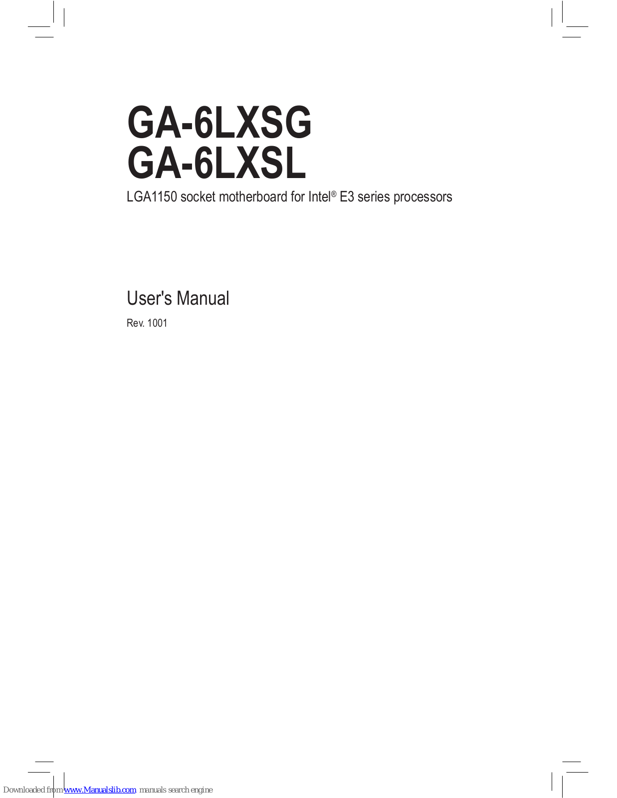 GIGA-BYTE TECHNOLOGY GA-6LXSL, GA-6LXSG User Manual