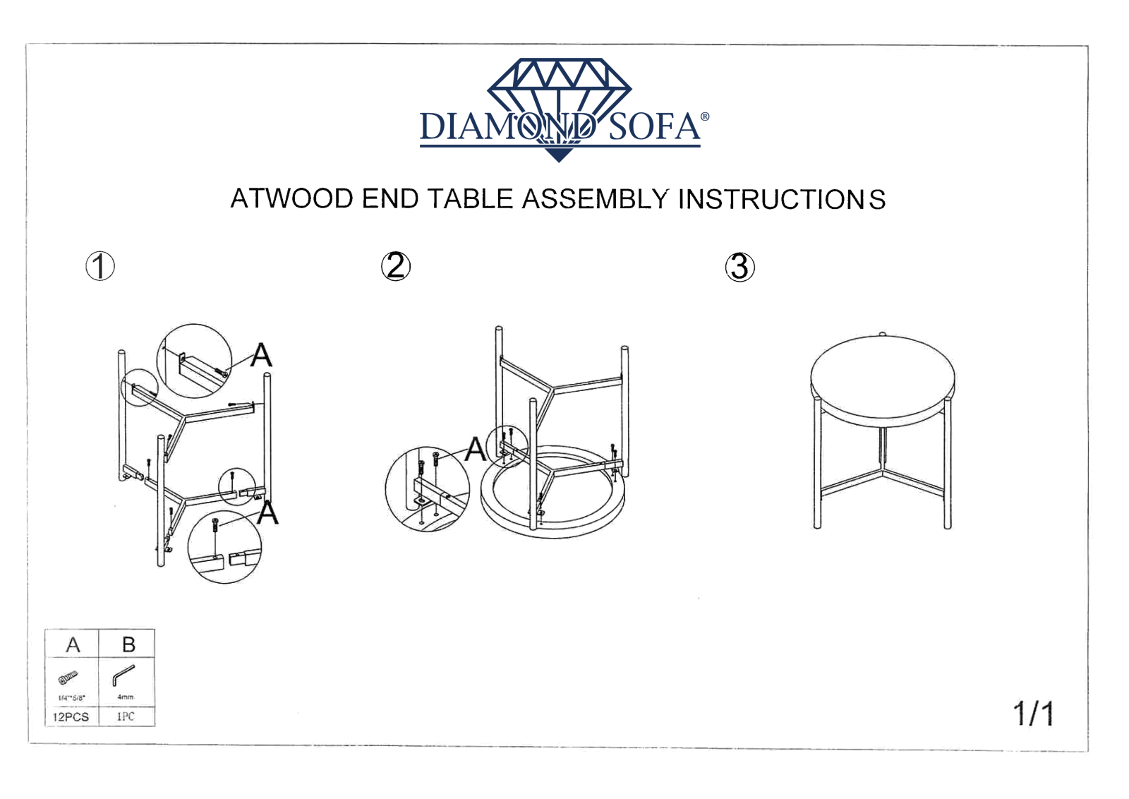 Diamond Sofa CDCR1277 Installation & Assembly - ManualMachine.com