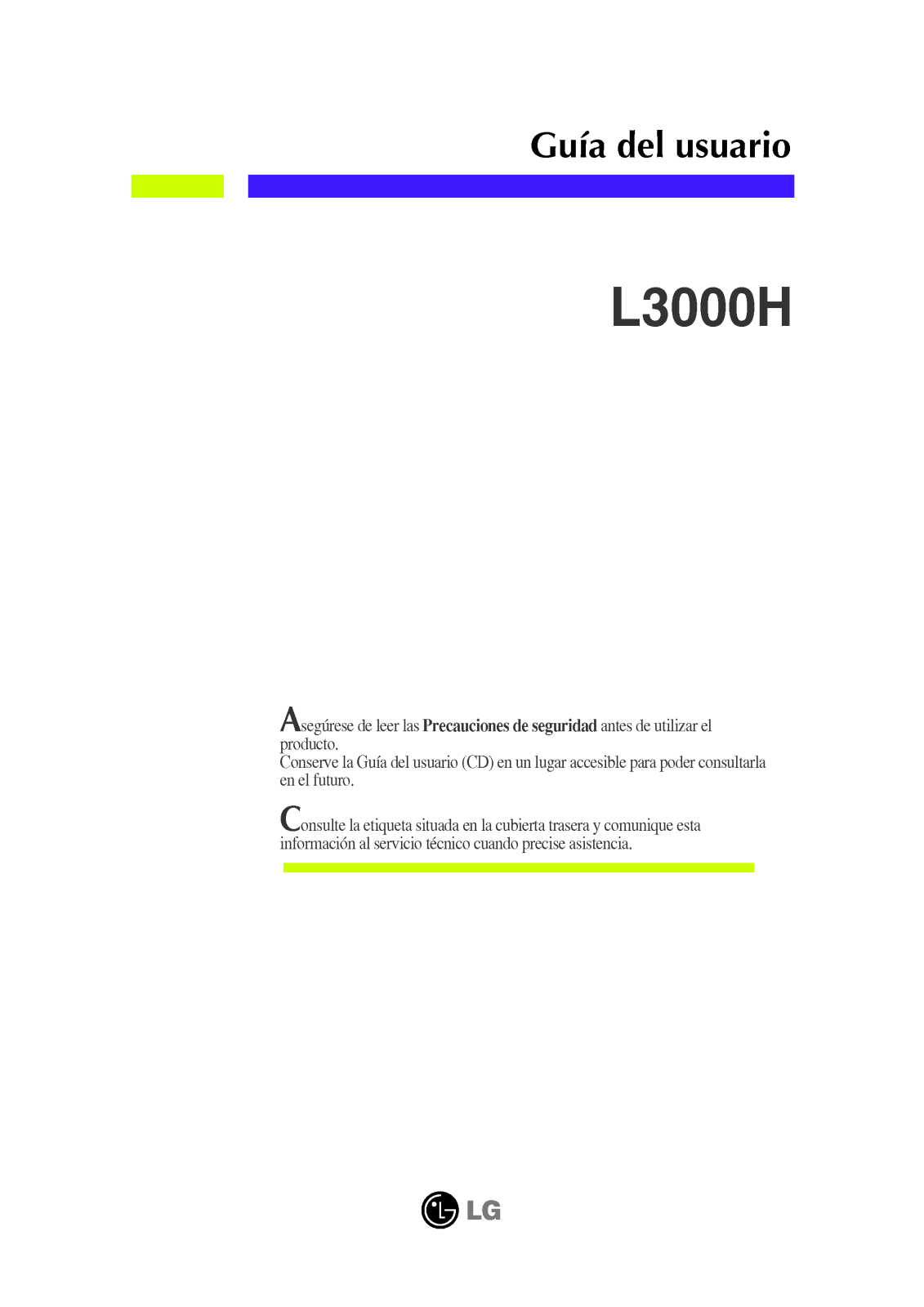 Lg L3000H User Manual