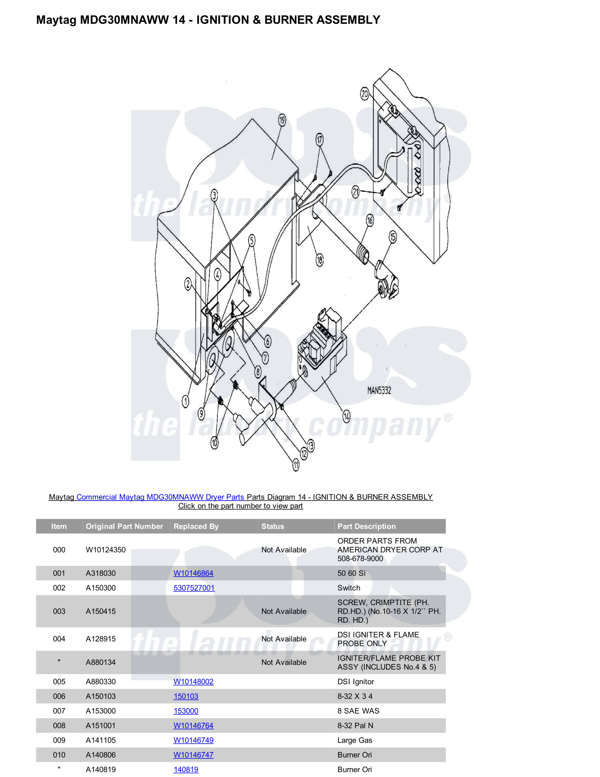 Maytag MDG30MNAWW Parts Diagram