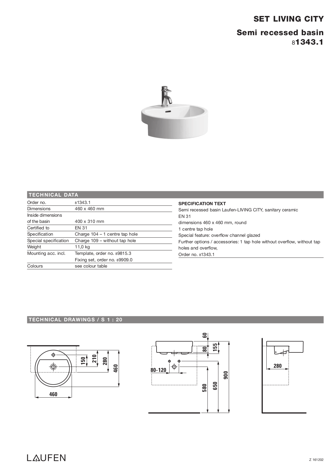 Laufen 8.1343.1 Datasheet - ManualMachine.com