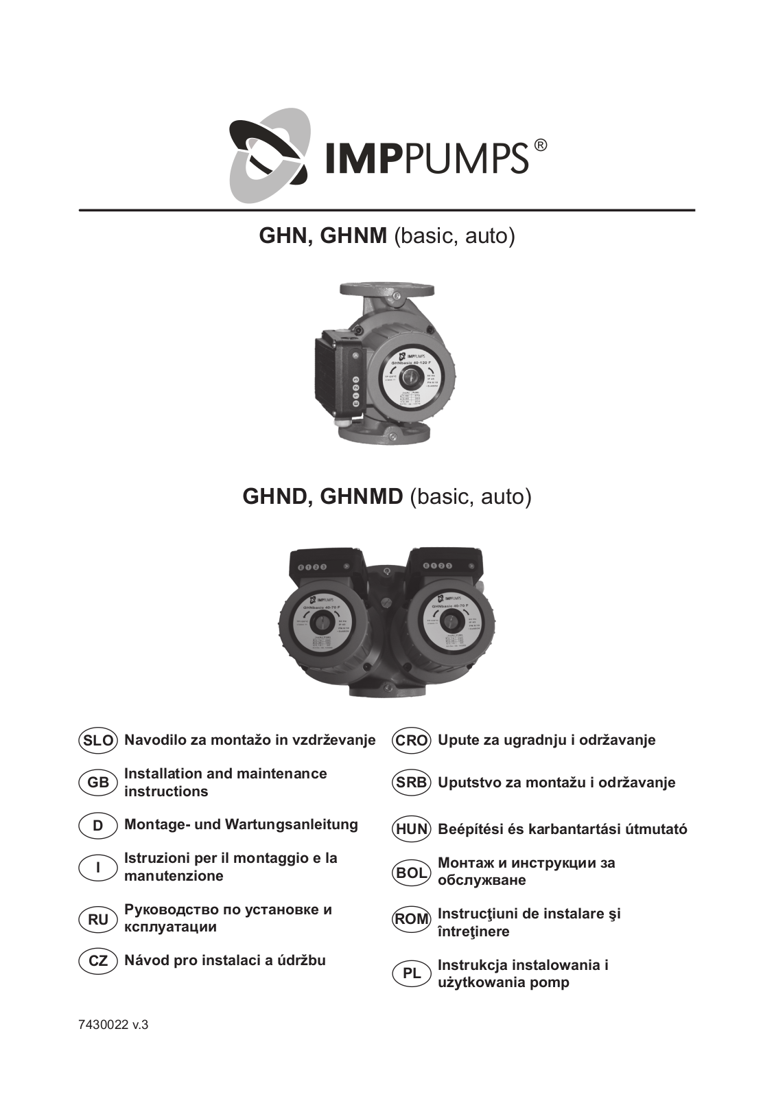 IMP Pumps GHN-MD User Manual