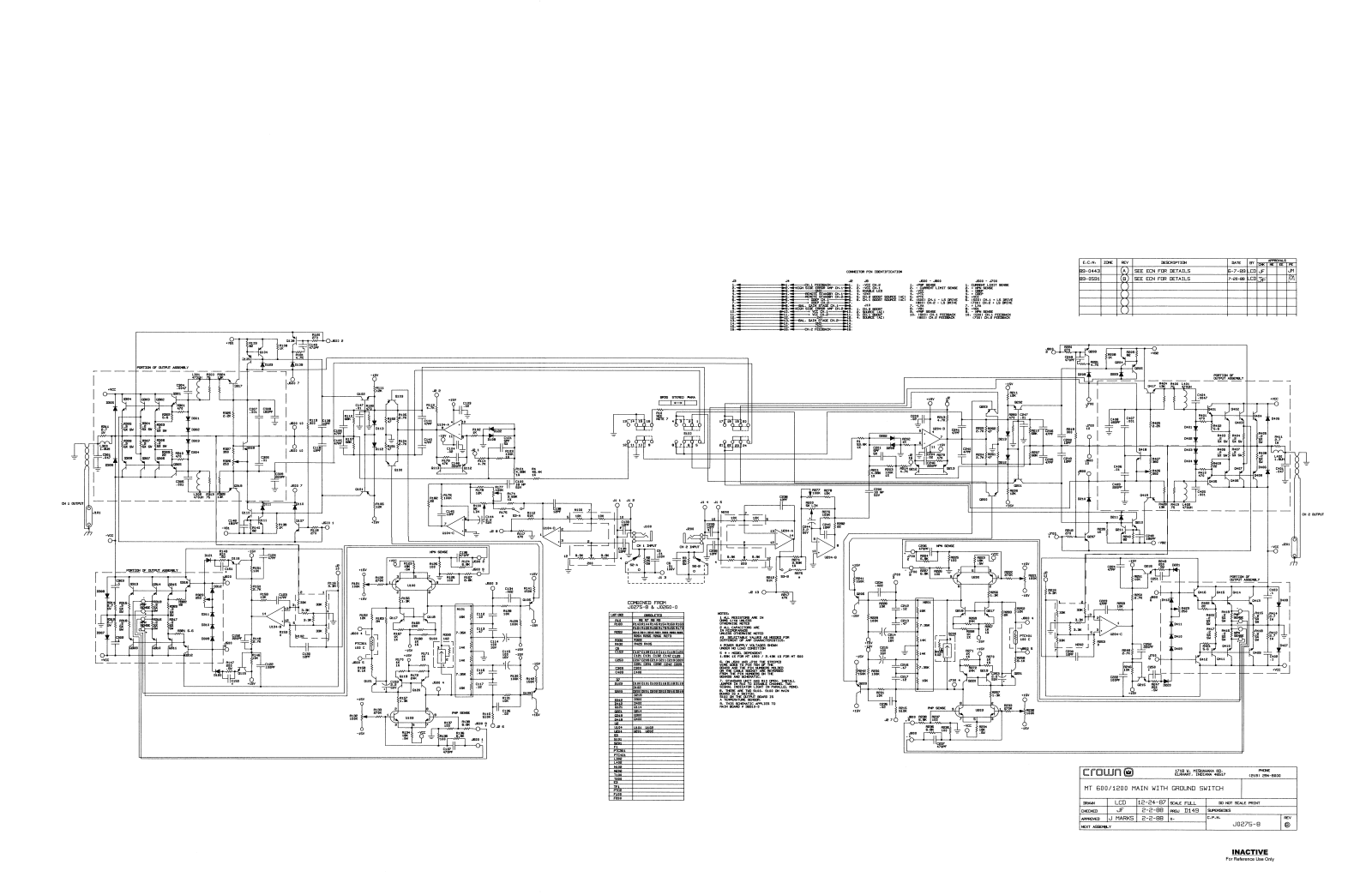 Crown Macro-Tech 1200, Macro-Tech 600, MT-1200, MT-600 Schematic