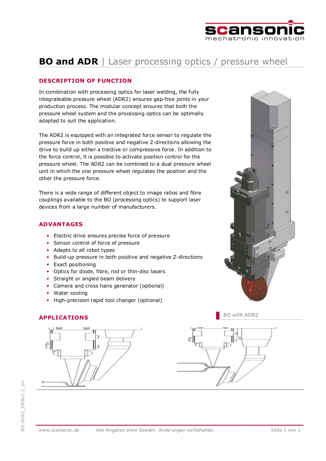 Scansonic BO-ADR2 User Manual