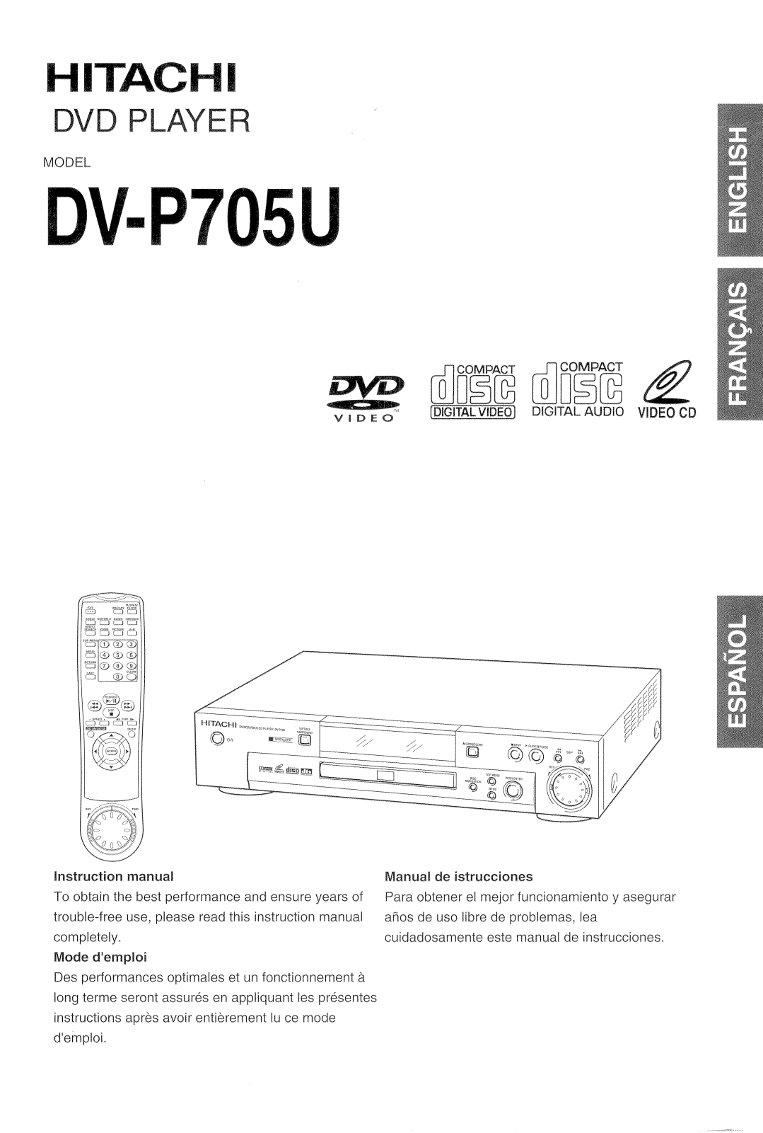 Hitachi DV-P705U User Manual