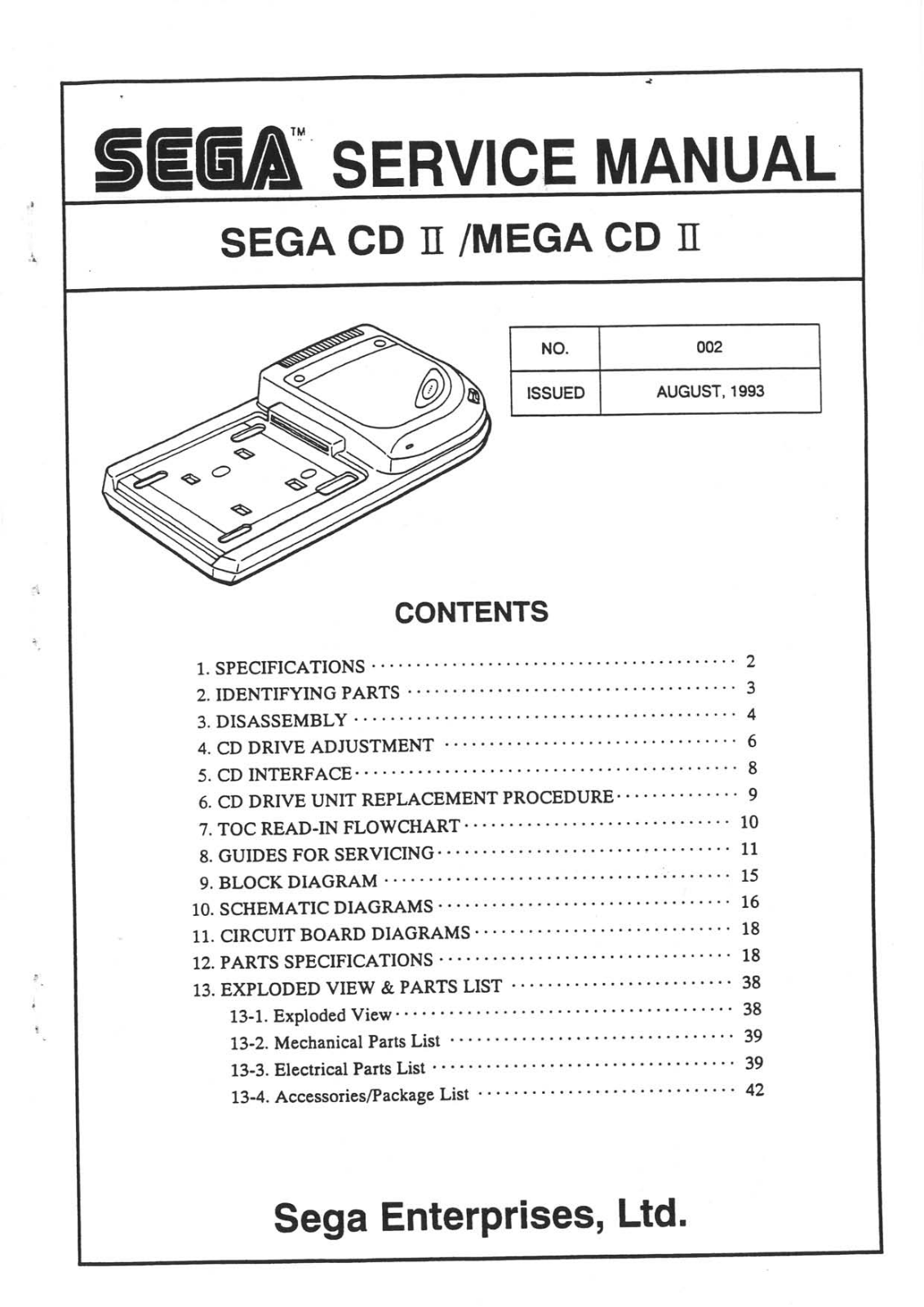 Sega CD II, Mega CD II Service Manual