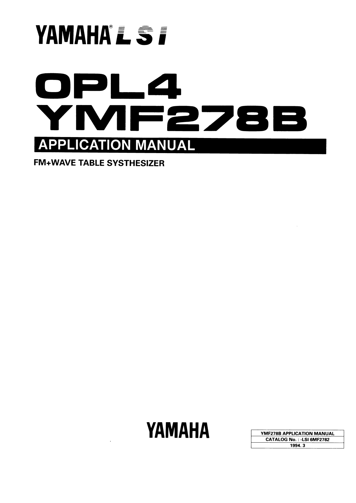 Yamaha YMF278B User Manual