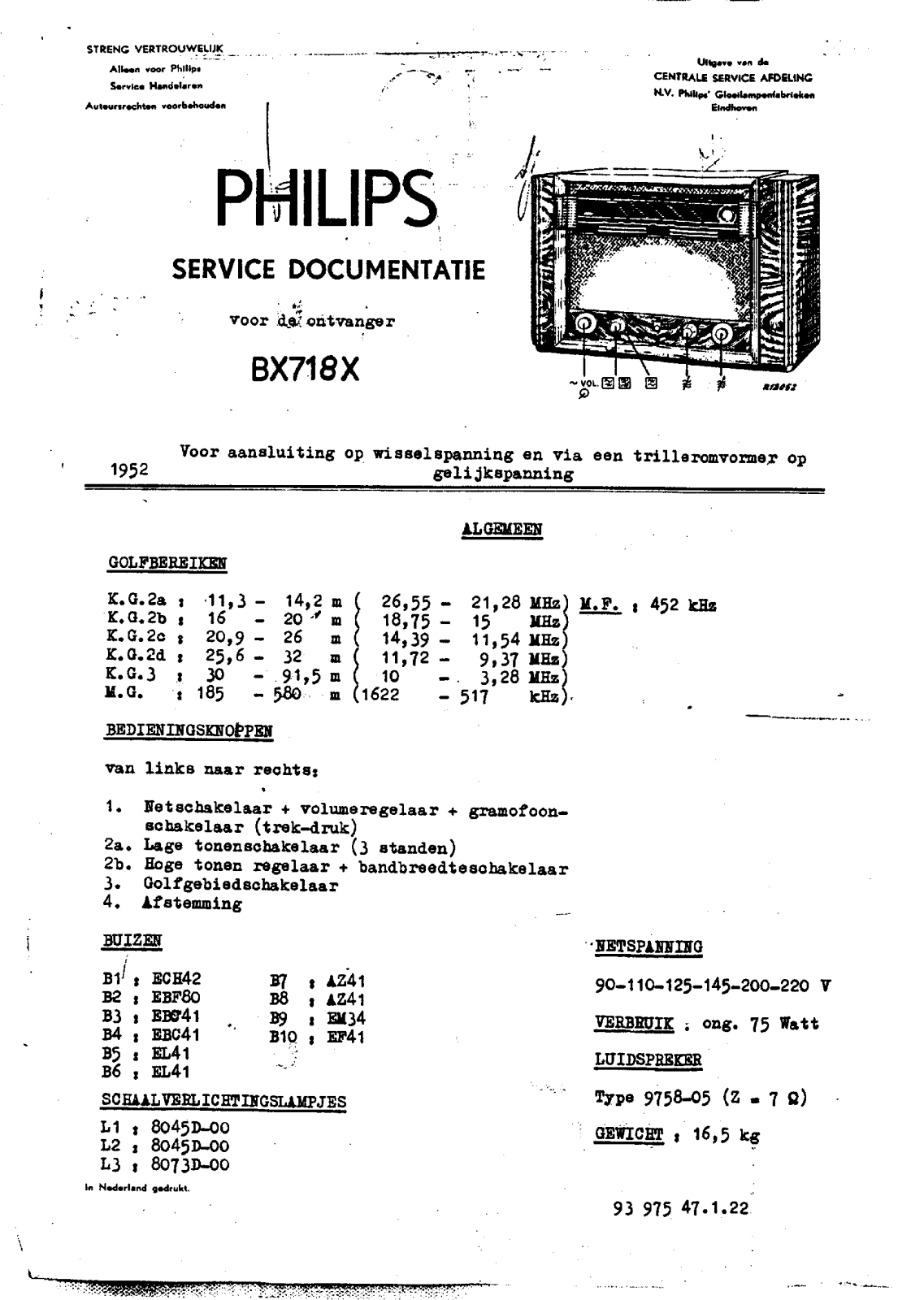 Philips BX718X Schematic