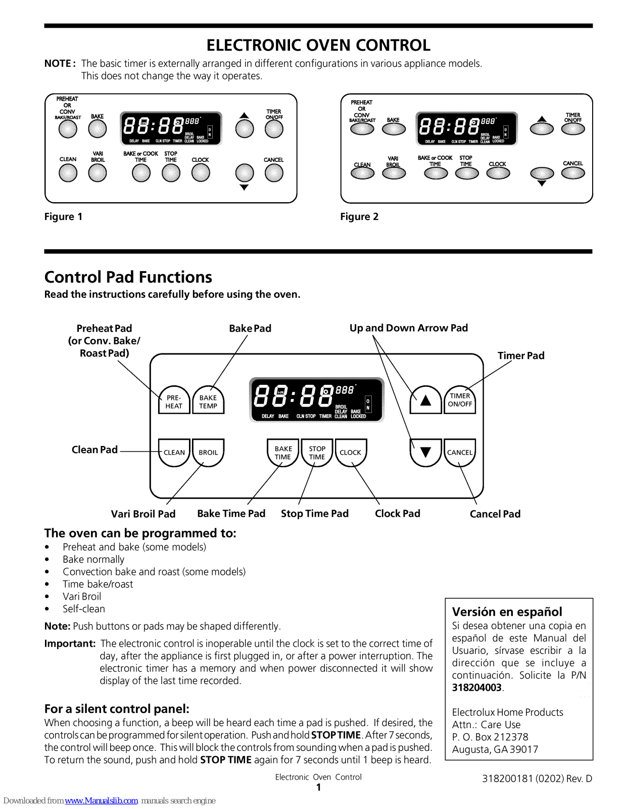 Tappan TGF657BFW1, TGF657BFD2, TGF657BFB2, TGF657BFW2, TGF657BFB3 Control Manual - ManualMachine.com
