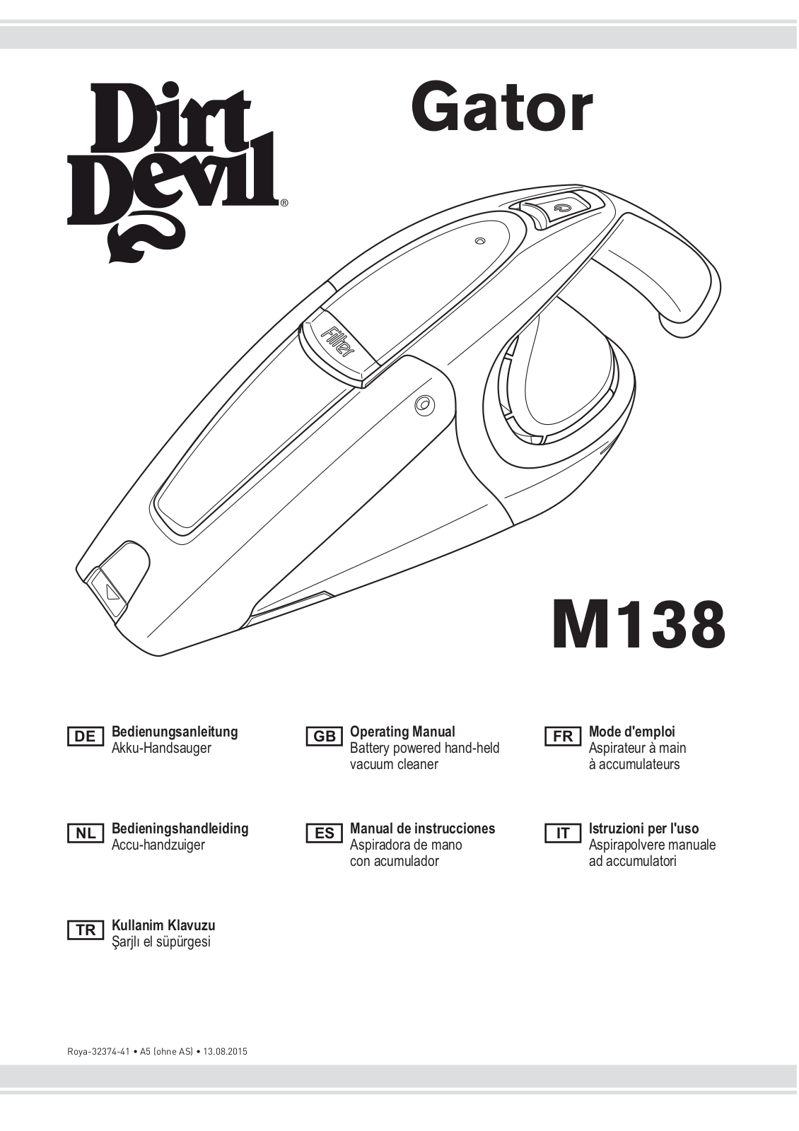 Dirt devil M138 User Manual