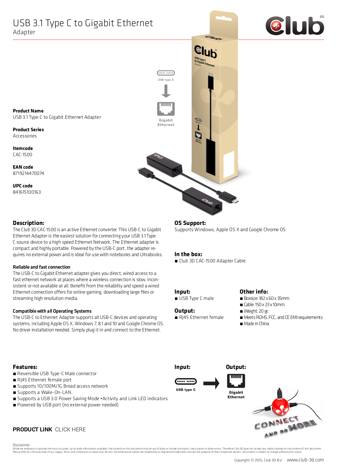 Club CAC-1500 User Manual