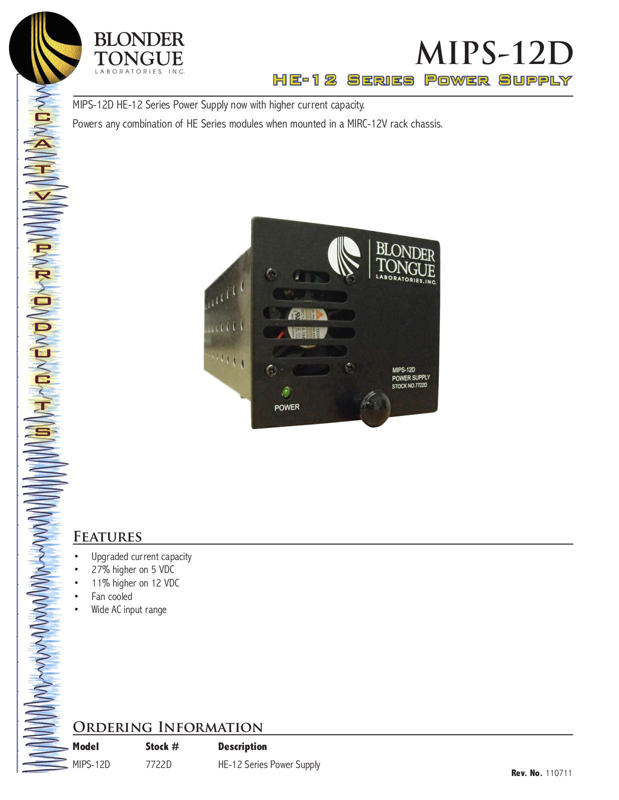 Blonder-Tongue MIPS-12D Specifications