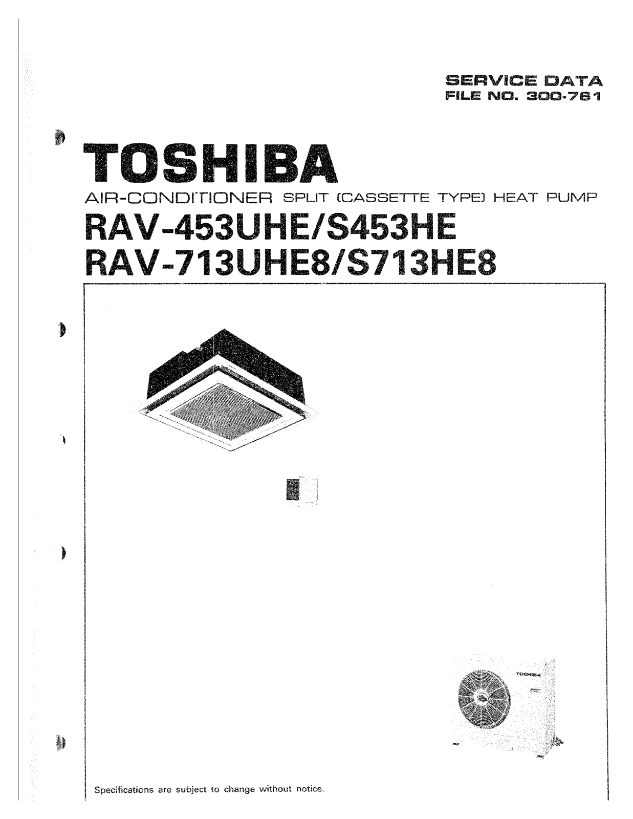 Toshiba RAV-453UHE, RAV-713UHE8 SERVICE MANUAL