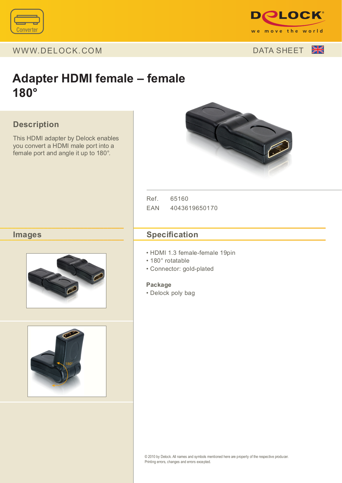 DeLOCK 65160 User Manual