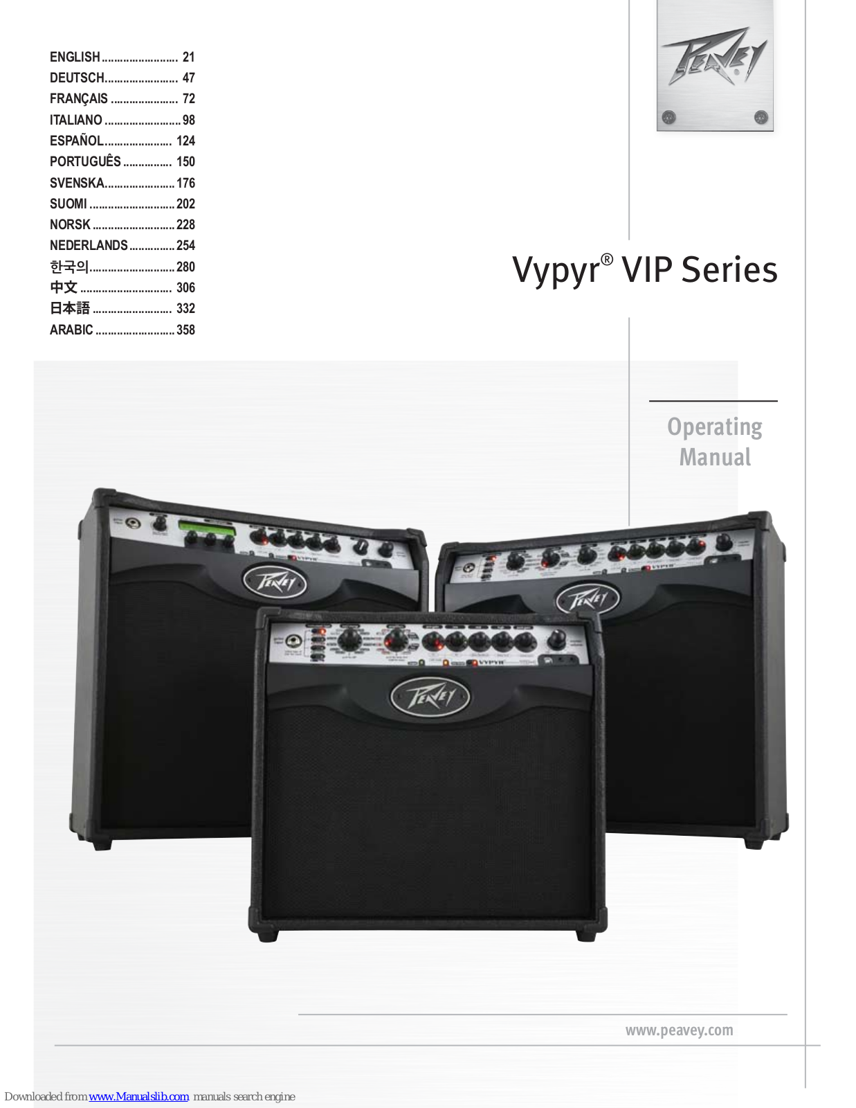 Peavey Vypyr VIP 1, Vypyr VIP 3, Vypyr VIP 2, Vypyr VIP Series Operating Manual