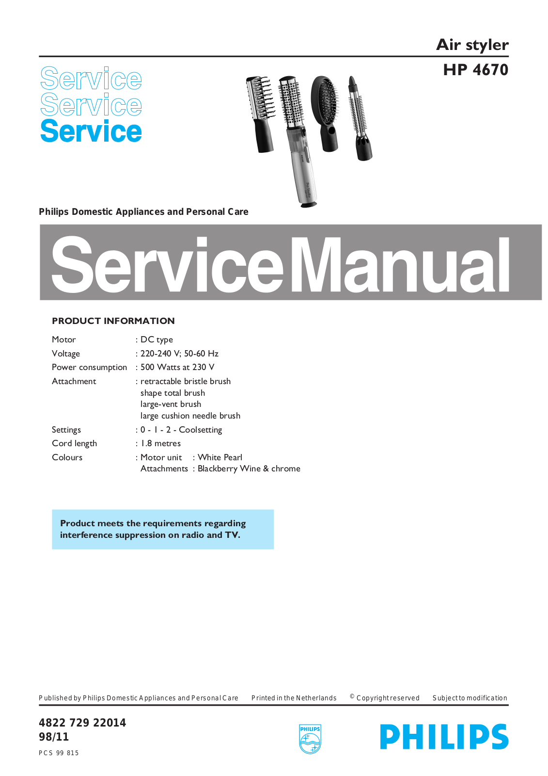 Philips HP 4670 Service Manual