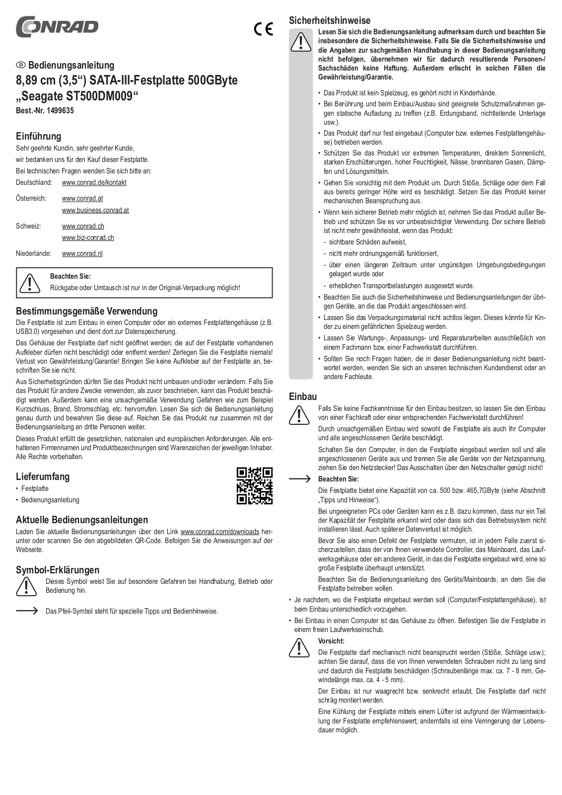 Seagate ST500DM009 User guide