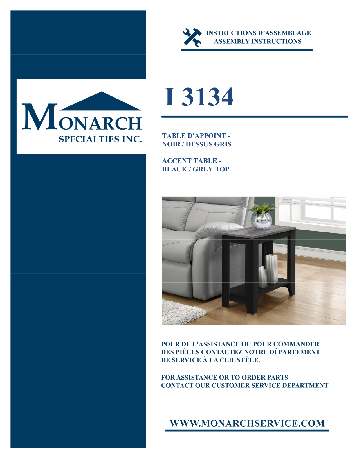 Monarch I3134 Assembly Guide